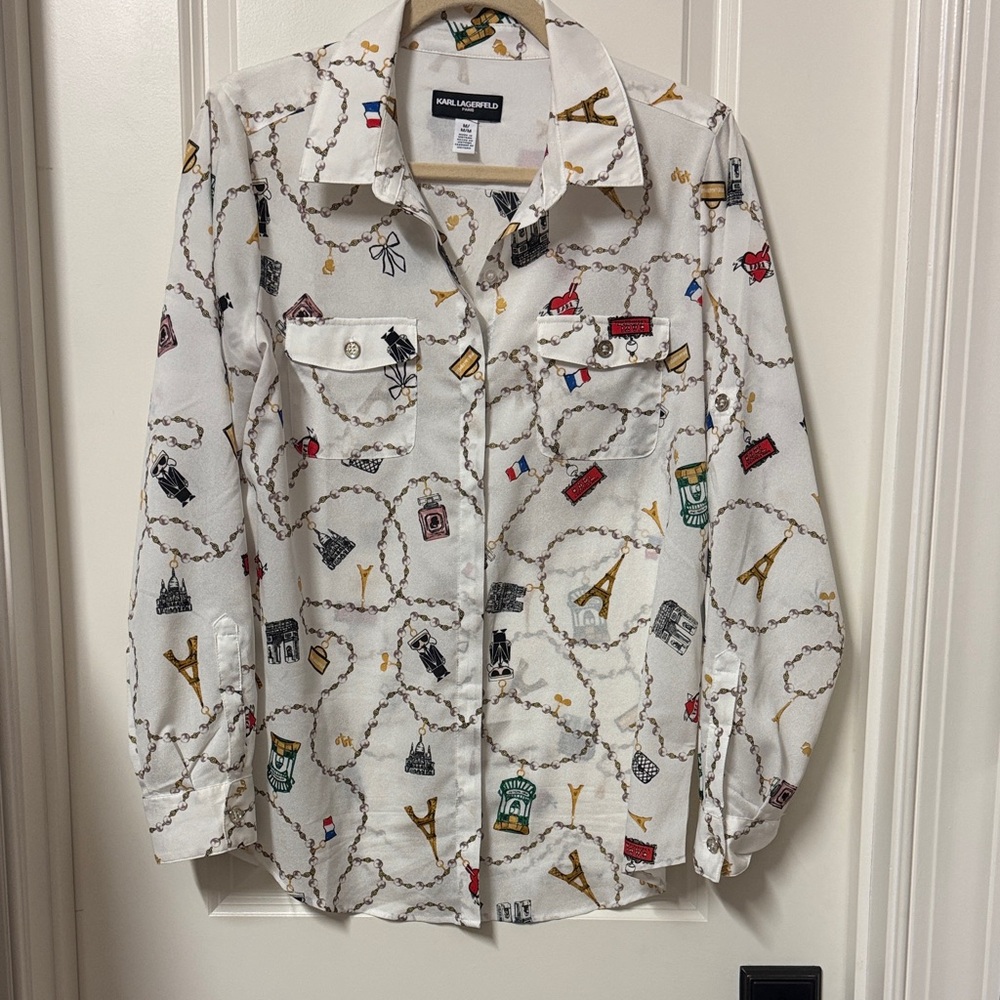 Karl Lagerfeld Multicolor Graphic Print Shirt